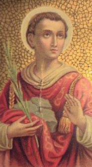 [Saint Stephen holy card]