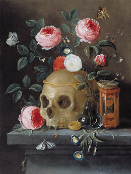 Flemish Vanitas painting, Flemish Vanitas Still Lif, by Jan van Kessel I, ca. 1665